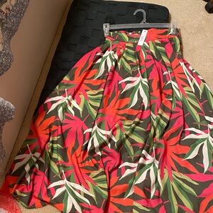 TALULAH A-Line Skirt in Pink, Green, and Orange